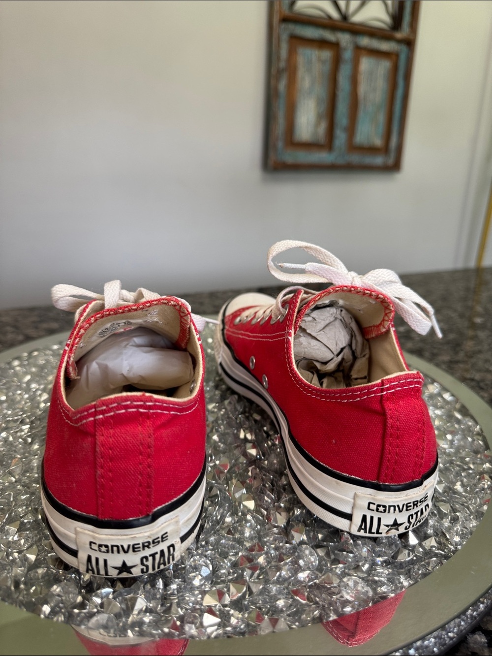 Converse all star Red Low Top canvas Sneakers 7 - Picture 6 of 14